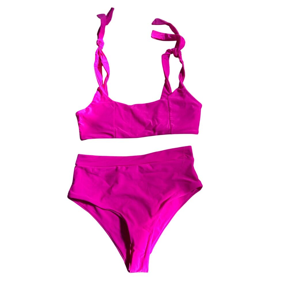 SHEIN Hot Pink 2 Piece High Waisted Bikini Small